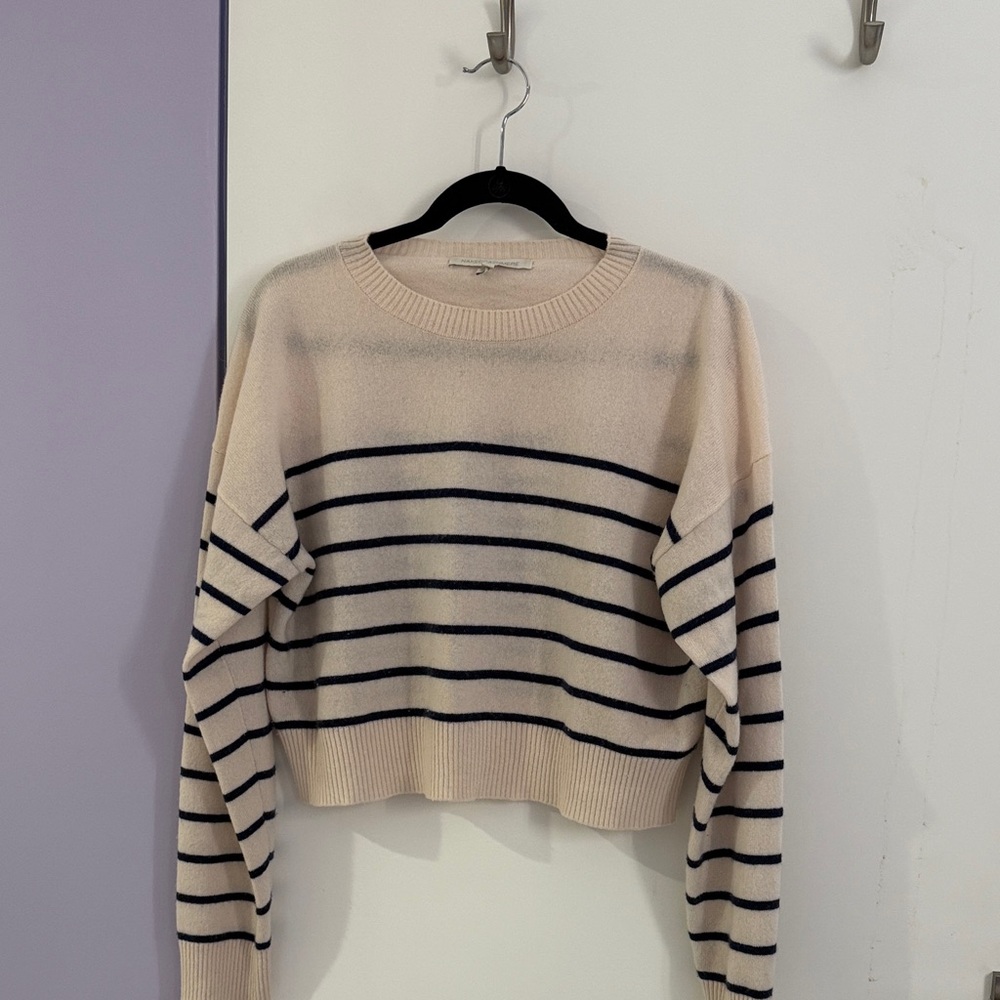Naked Cashmere Striped Cream and Navy Sweater
